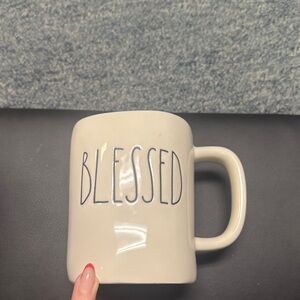 Rae Dunn Cream 'Blessed' Ceramic Coffee Mug